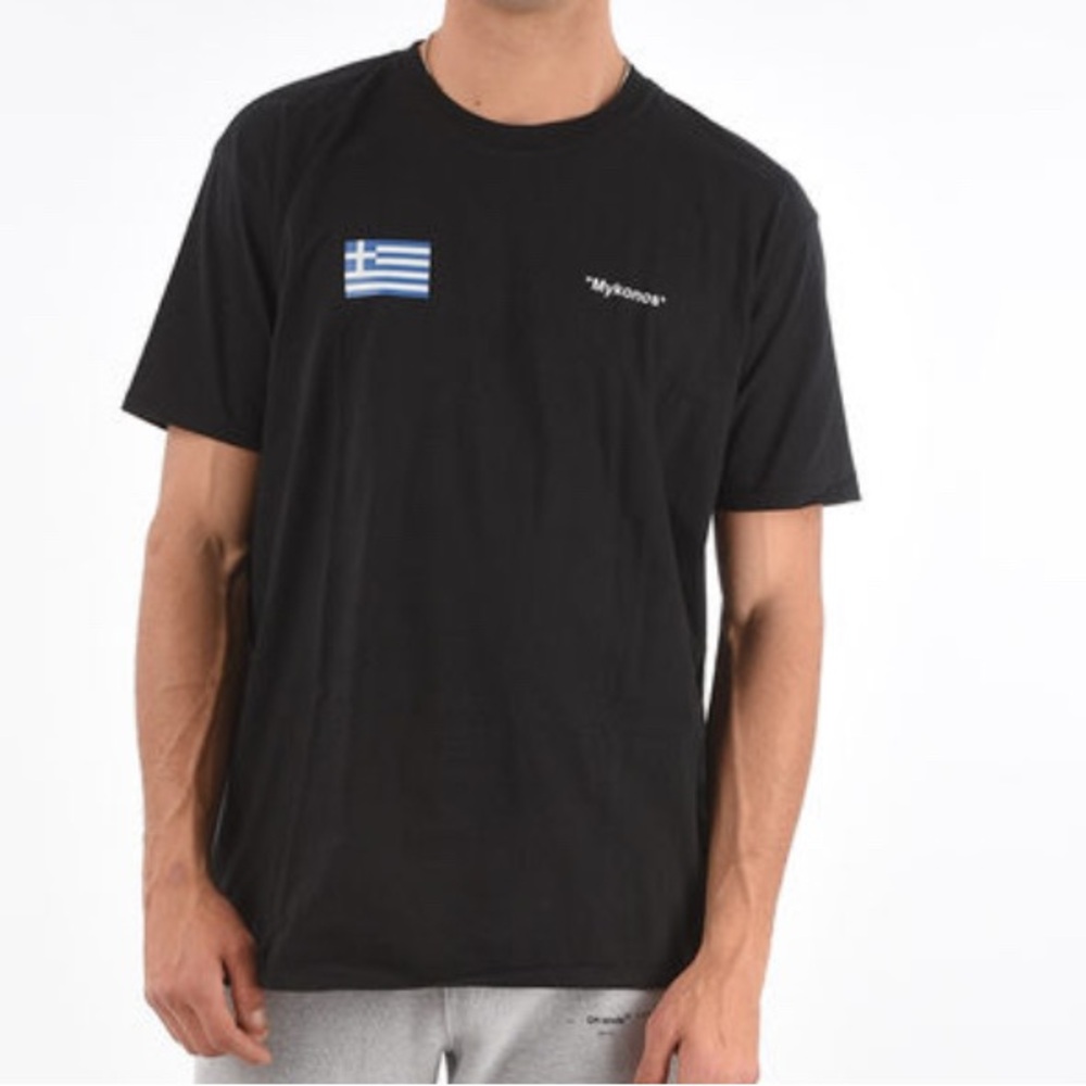 OFF-WHITE MYKONOS_EVENT TEE S/S CREW-NECK‎ T-SHIRT black size large